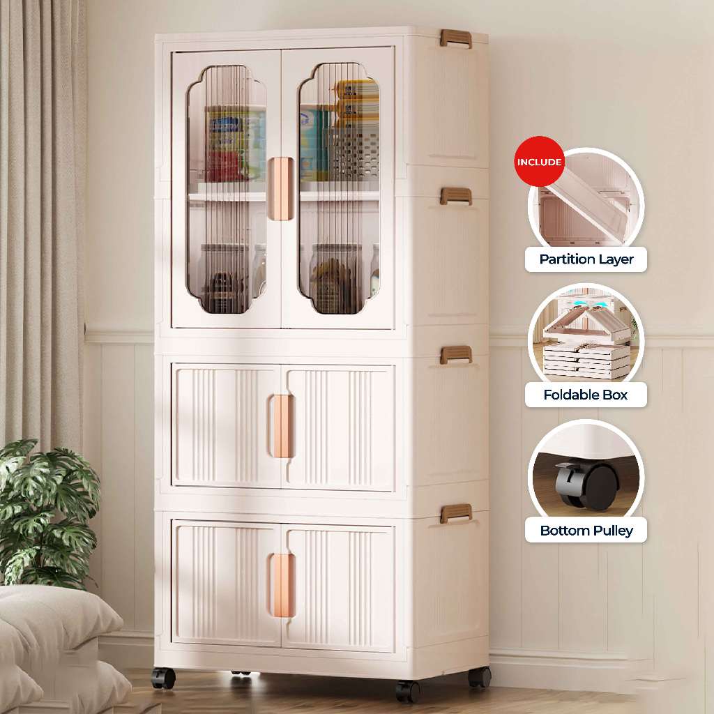 Swing out storage cabinet