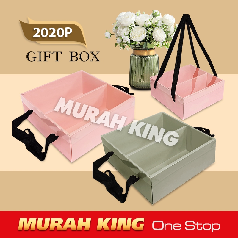 Decorative Rectangular Transparent Gift Box With 2 Compartment Kotak ...