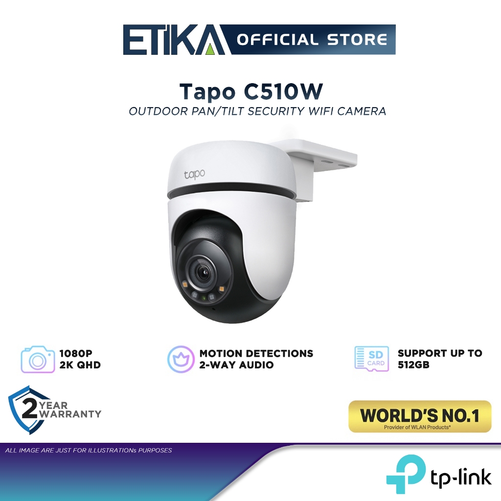 TPLink Tapo C510W Outdoor Pan/Tilt Security WiFi Camera Local and