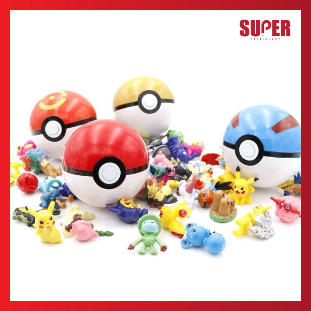 [super stationery] Pokemon Balls Pokemon Toys Pikachu Toy 1 Pc + 3 Pcs ...