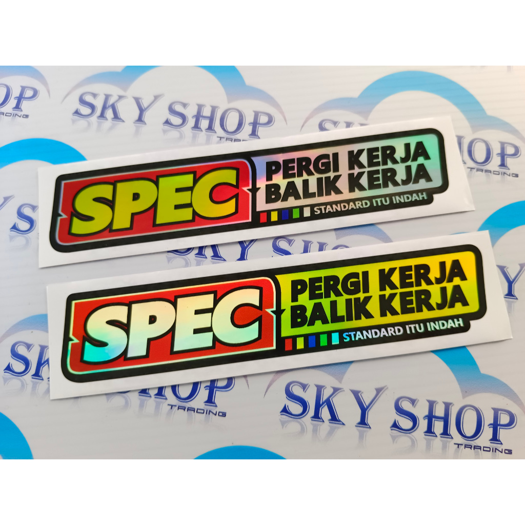 (7153) Sticker Spec Pergi kerja balik kerja Sticker Decal Motorcycle ...