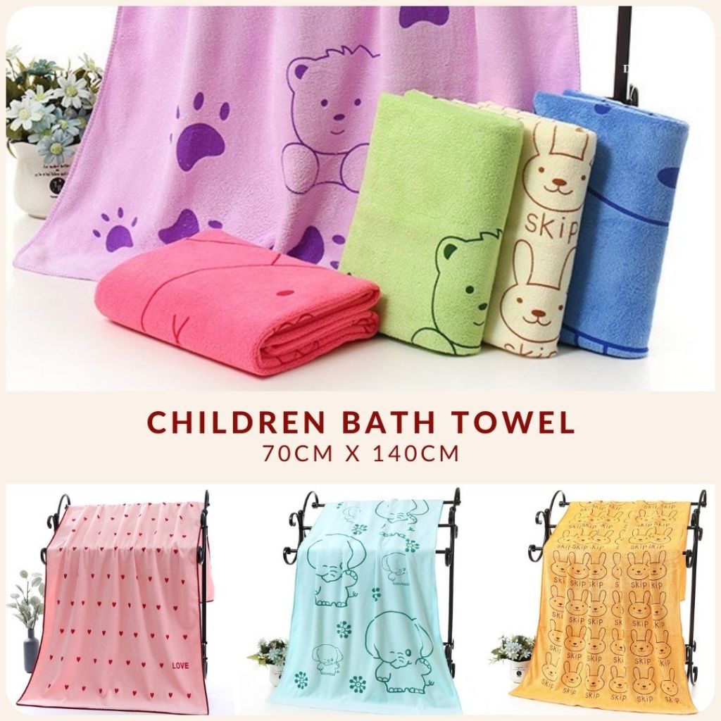 1Pc 140*70cm soft microfiber baby kids bath towels washcloth home