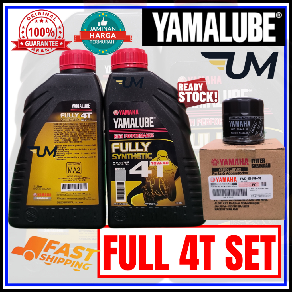 YAMALUBE MOTOR ENGINE OIL 10W40 4T FULLY SYNTHETIC 100 YAMAHA FILTER