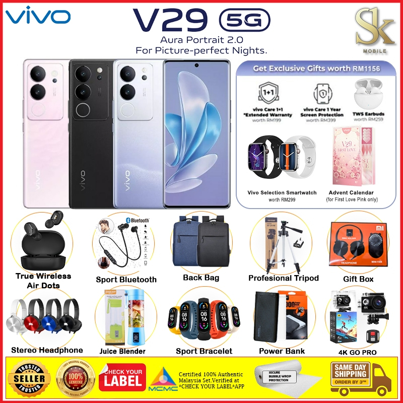 Vivo V29 5G Smartphone | 12GB+8GB RAM + 265GB/512GB ROM | Original Vivo