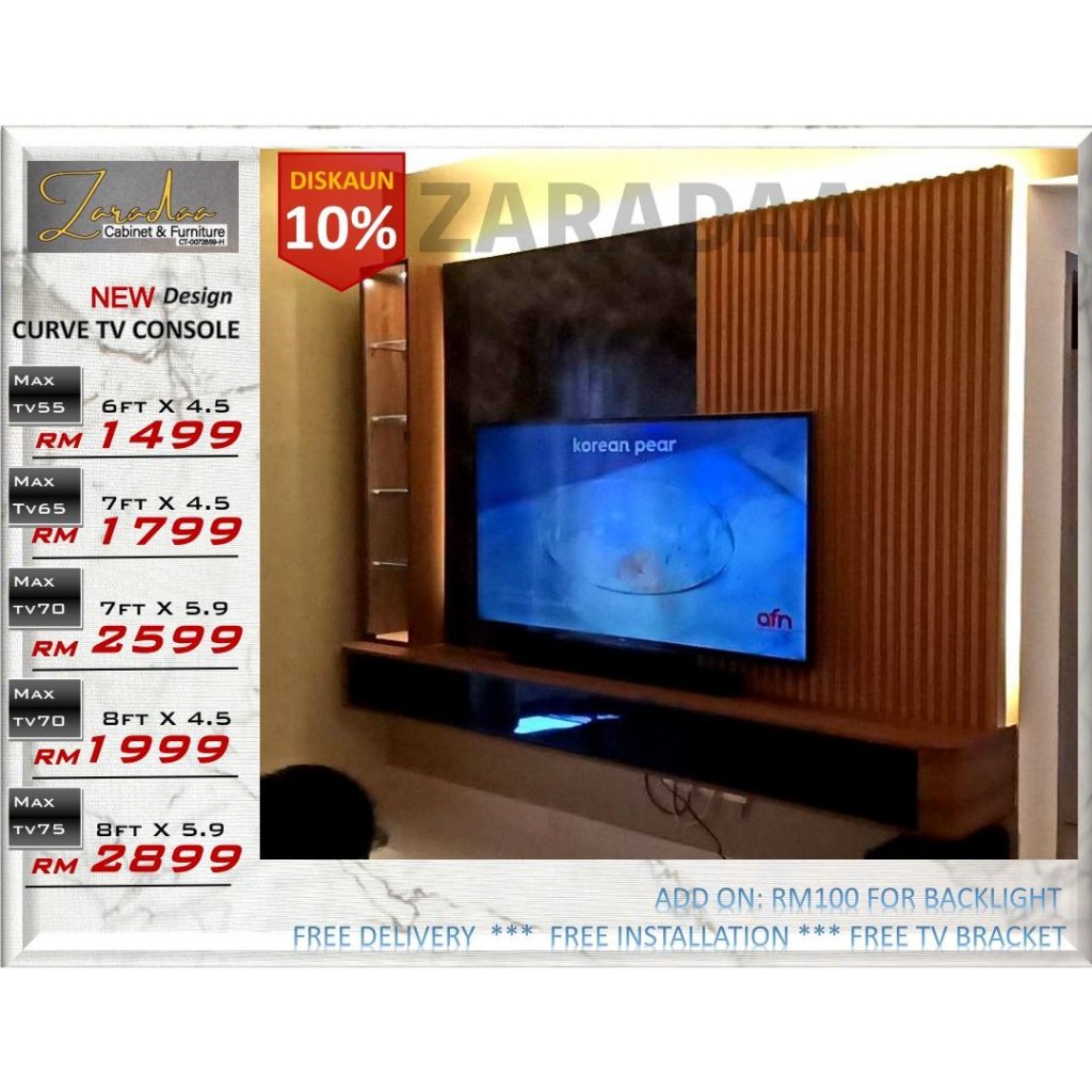 🔥 [FREE INSTALL & BRACKET TV] 🔥 KABINET TV GANTUNG WALL MOUTING,RAK TV ...