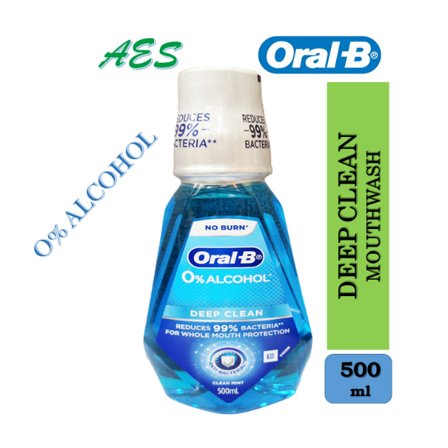 [Clearance Stock]Oral-B Deep Clean Mouthwash (500ml) Clean Mint 0% ...