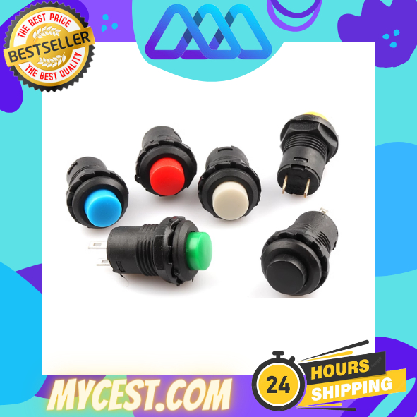 Round Push button ON-OFF Button 2 Pins Momentary | Shopee Malaysia