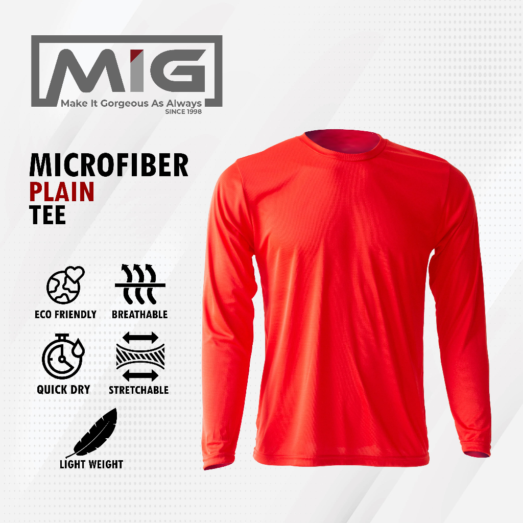 MIG Mircofiber Filament Unisex 130gsm Adult Quick Dry Round Neck Long ...