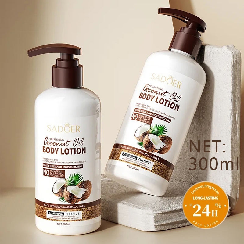 Large Capacity Body Lotion 300ml Coconut Oil For Dark Skin Groin Armpit