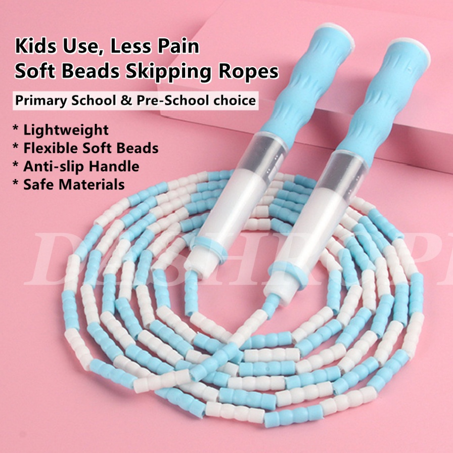 DASHROPE Soft Bead Jump Rope Tali Beads Lembut Skipping Ropes Flexible