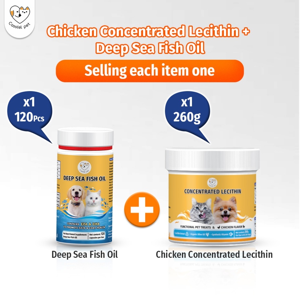 Cassiel Pet Fish Oil Supplement Omega 3 For Reduce Hair Shedding