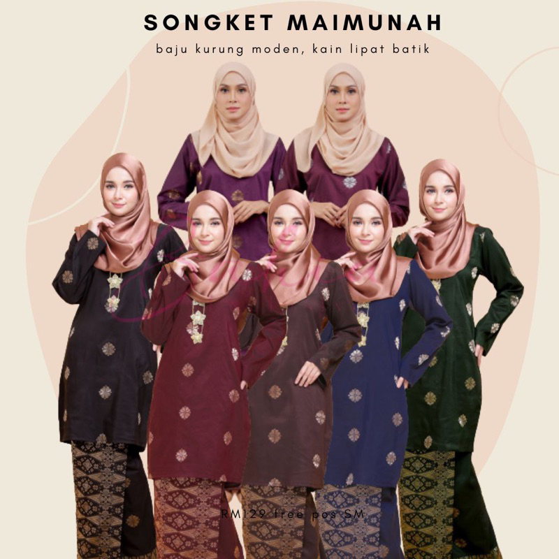 Baju Kurung Moden Songket Tenun Maimunah Baju Kurung 2024 Viral Bold