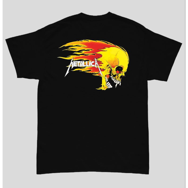 Metallica flaming skull t shirt hotsell