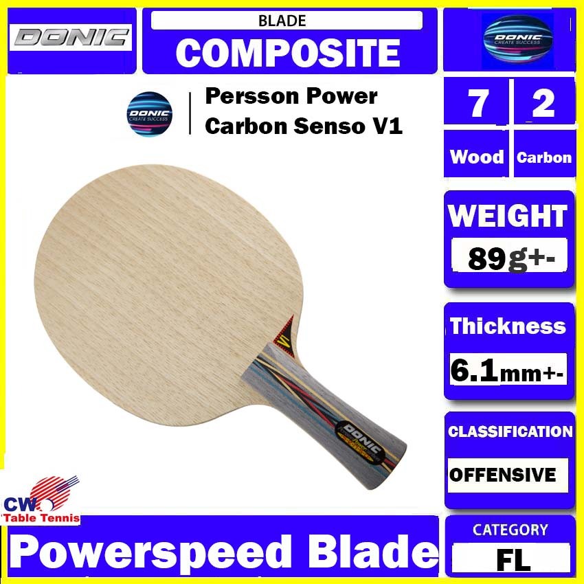 Donic Persson Power Carbon Senso V1 Table Tennis Blade Ping Pong Kayu ...