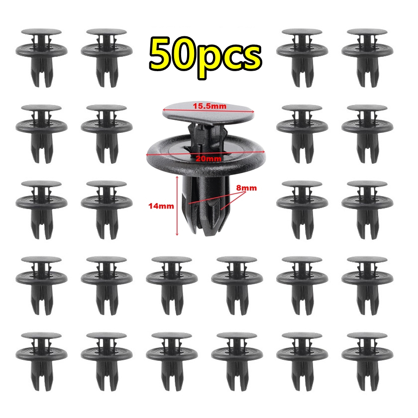 50pcs Car Fastener Clip Bumper Klip Kereta 8mm CX3 CX5 CX8 Bumper