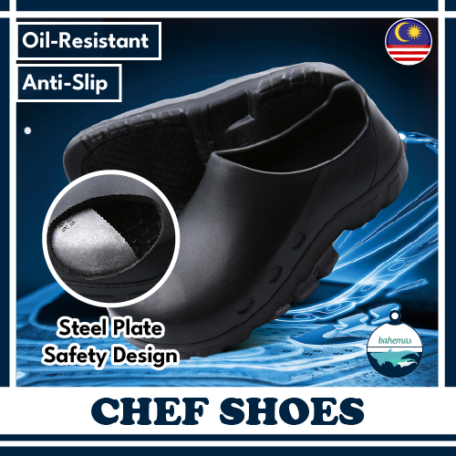 Chef Shoes Kitchen Non-Slip Waterproof Steel Toe Anti-Smash Oil ...