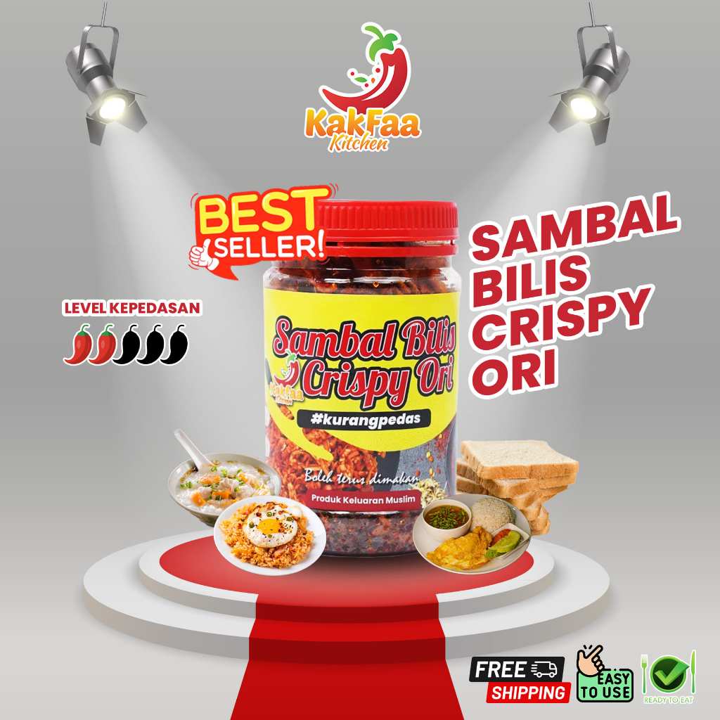 Sambal Ikan Bilis Petai KAKFAA KITCHEN 200g Ready to Eat Sambal Pedas Travel Friendly Bilis