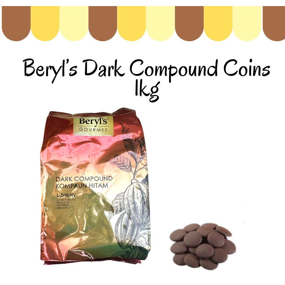 Beryls Chocolate Dark Compound Coins 1kg Shopee Malaysia