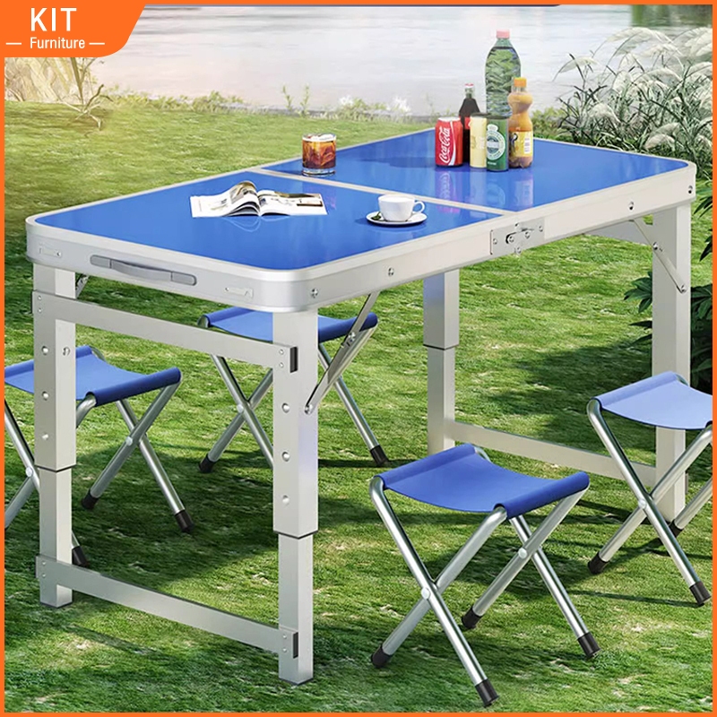 120CM Aluminium Folding Table Portable Camping Table Adjustable Outdoor ...