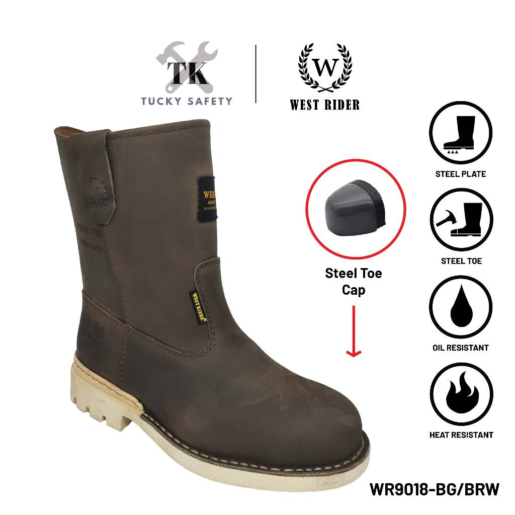 WR 9018 BG BRW WEST RIDER SAFETY BOOT KASUT SAFETY KERJA LEATHER SAFETY BOOT HEAVY DUTY SAFETY BOOT HIGH CUT BOOT Shopee Malaysia