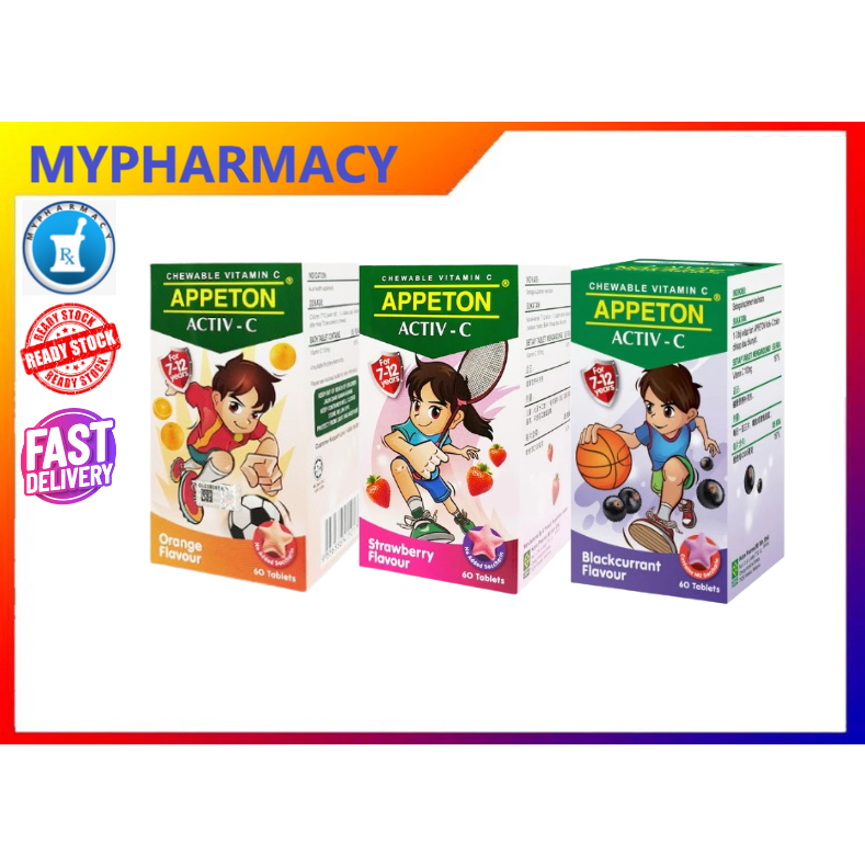 APPETON ActivC Chewable Vitamin C 100mg 60's (Orange/Strawberry