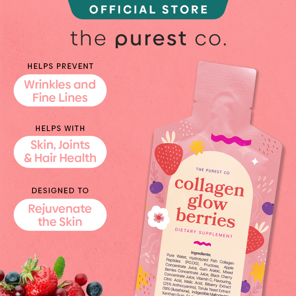 Purest Co Collagen Glow Berries 5500mg (Skin Glow & Firming) | Shopee ...