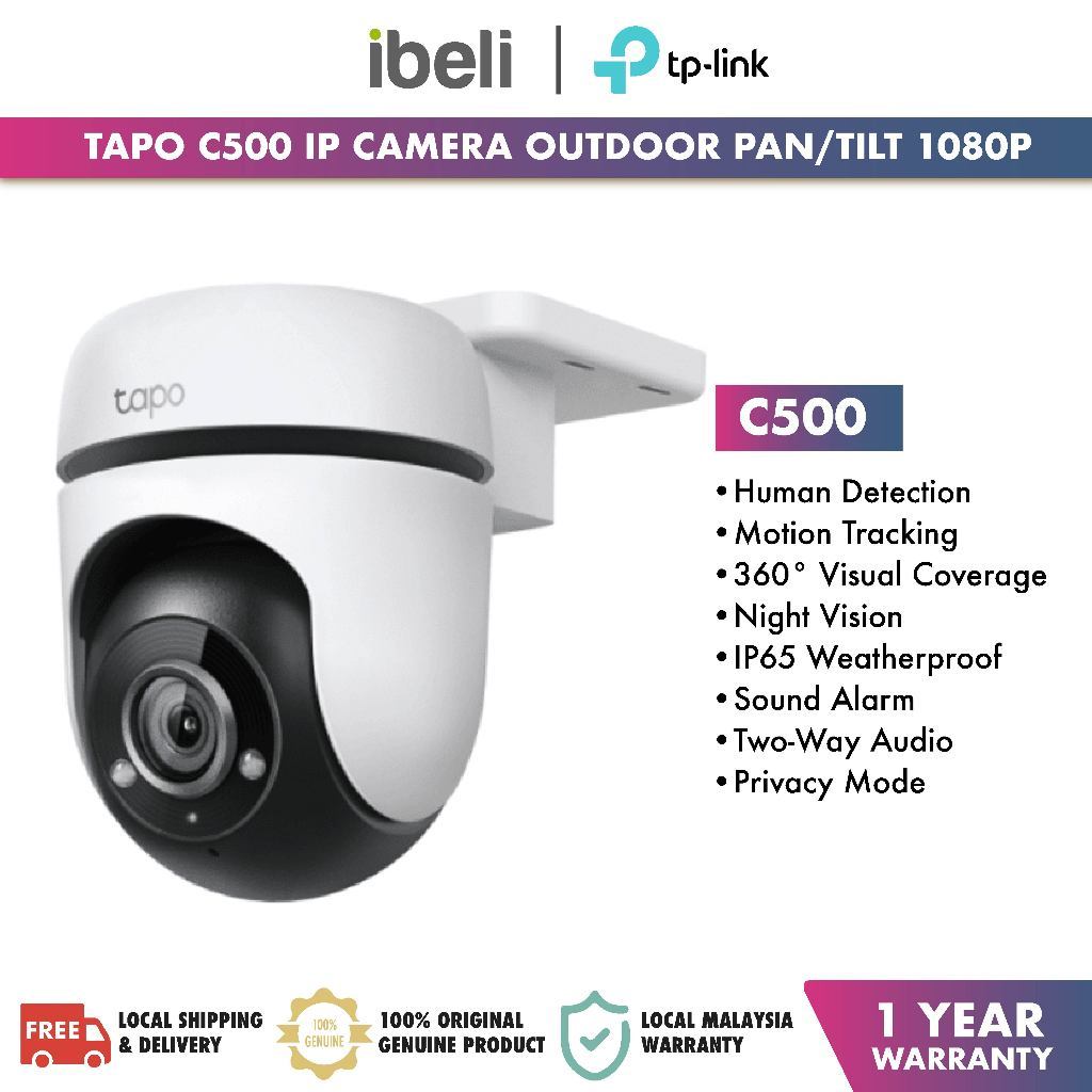 TP-Link Tapo C500 / C510W IP Camera Outdoor Pan/Tilt 1080P Full HD Home  Security Wifi Camera