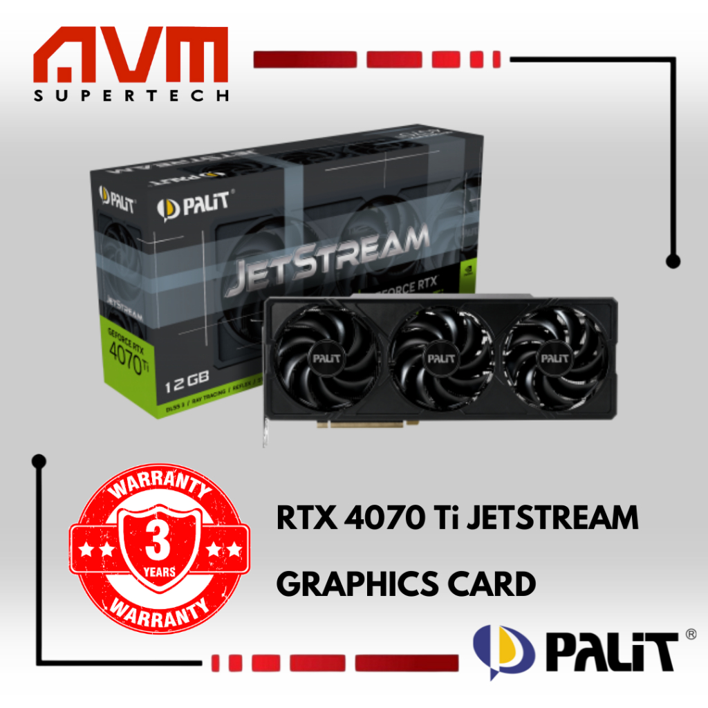 AVM PALIT GeForce RTX 4070 Ti JETSTREAM 12GB GDDR6X GPU Graphics Card ...