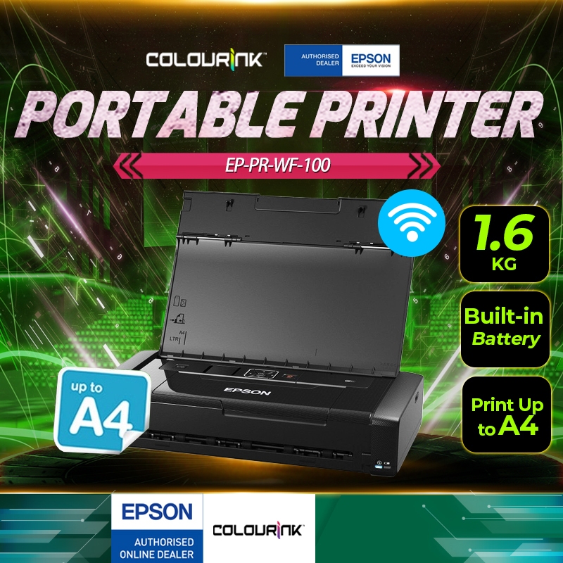 Epson WorkForce WF100 Portable A4 Inkjet Mobile Printer WiFi Direct