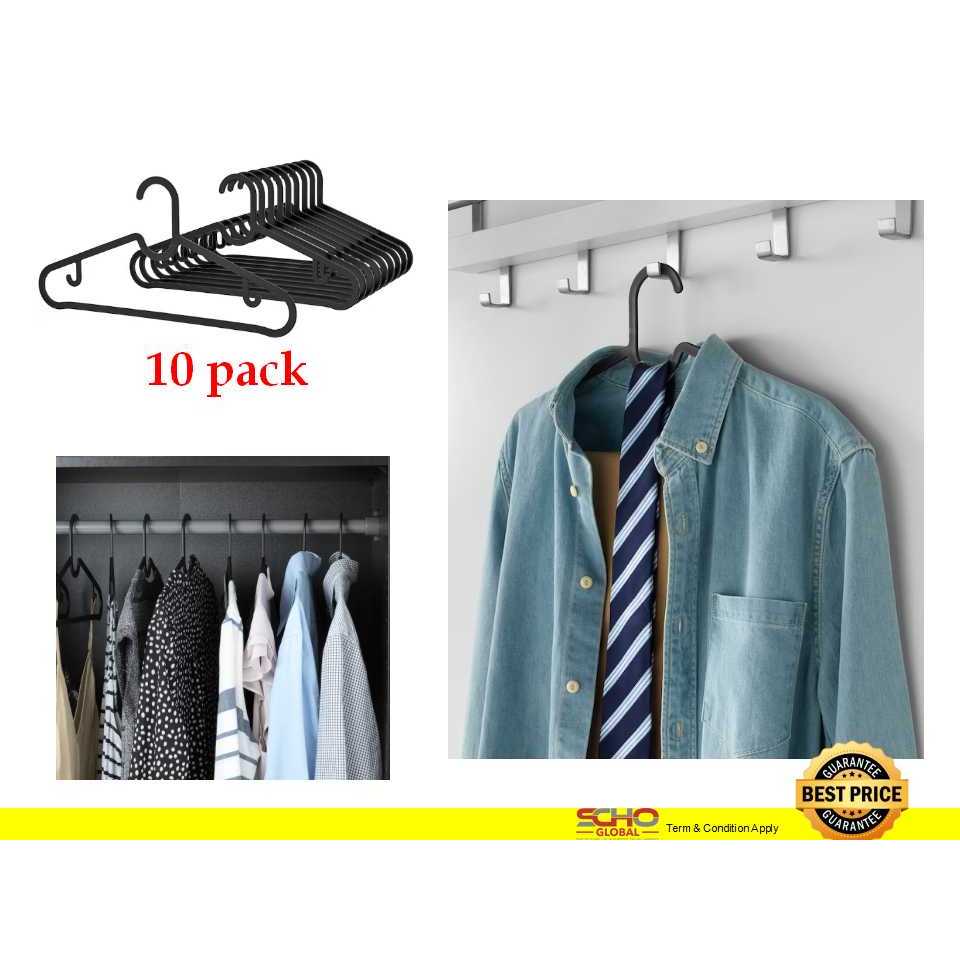 IKEA-SPRUTTIG Hanger, Black (10pcs) | Shopee Malaysia