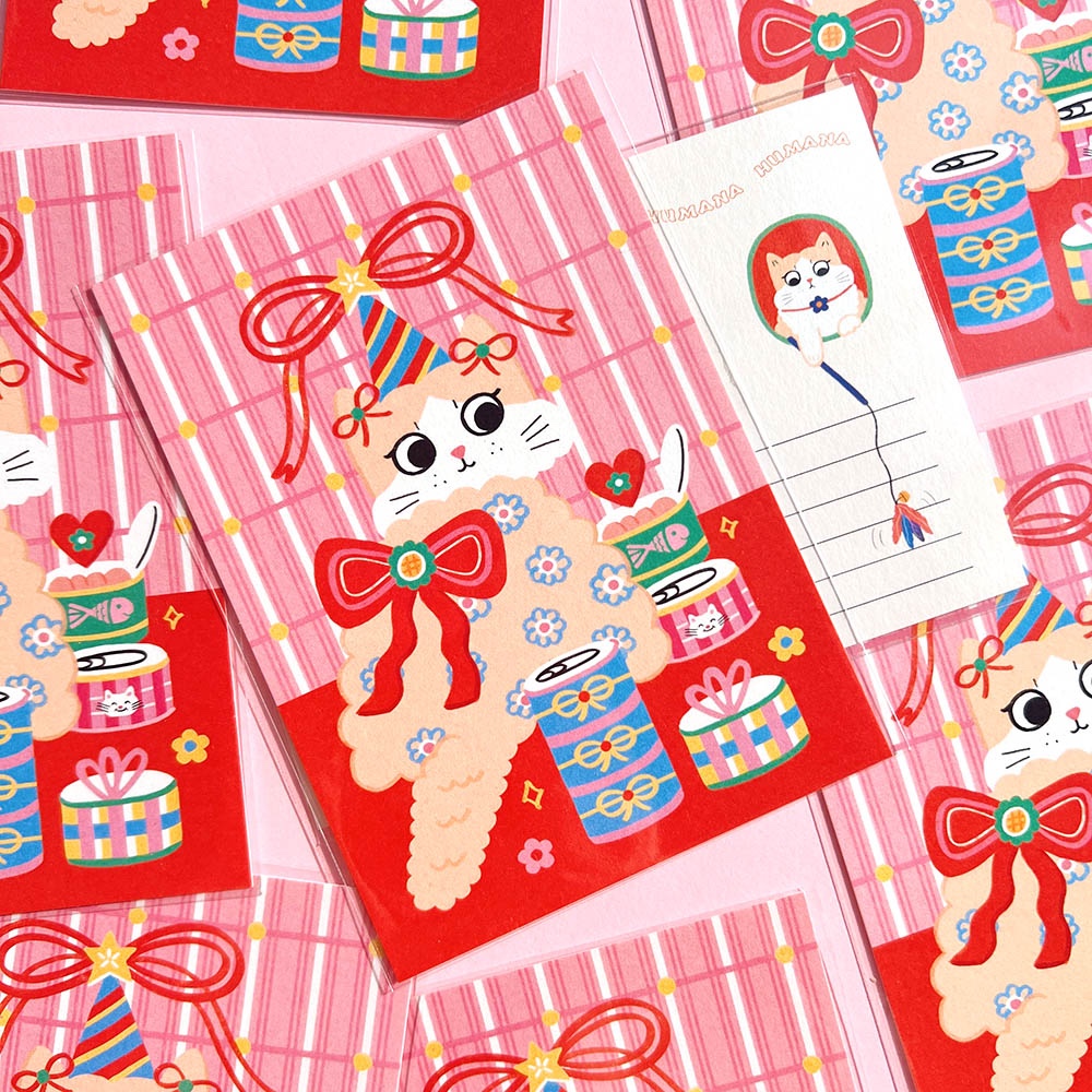 Cat | Postcard | Inari Ribbon | Shopee Malaysia