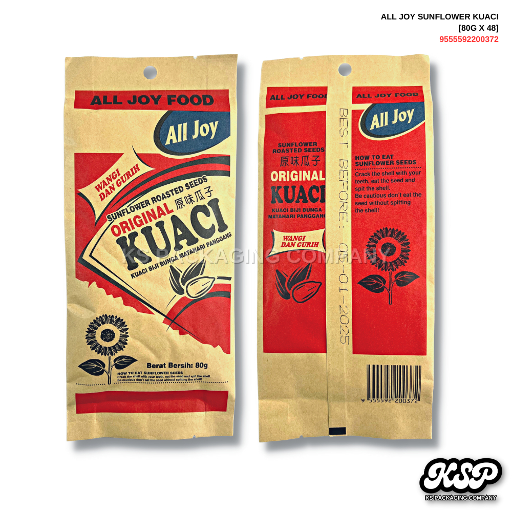 80g All Joy Sunflower Roasted Seeds Original Kuaci Biji Bunga Matahari ...