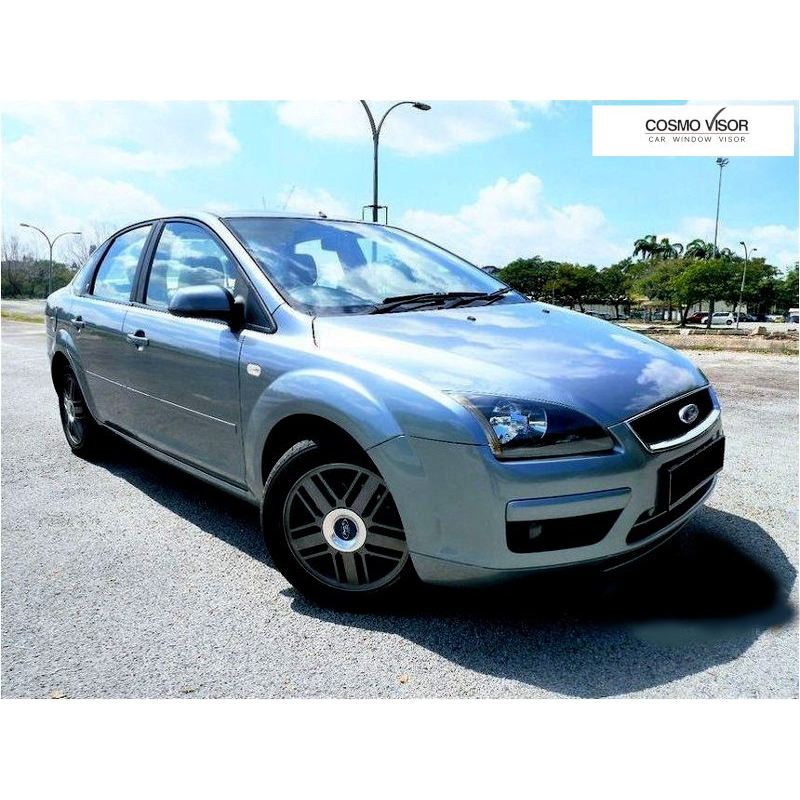 thumbnail image 2 of 4-Piece Dark Smoke Rain Visors Wind Deflectors For Ford Focus 2008-2011 4-Door Sedan – Gloss Acrylic 2 of 3