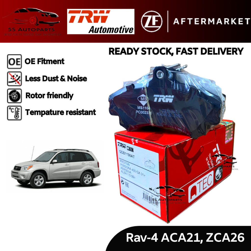 TRW Toyota Rav-4 ACA21/ ZCA26 Front (Depan) Brake Disc Pad Set (4 PCS ...