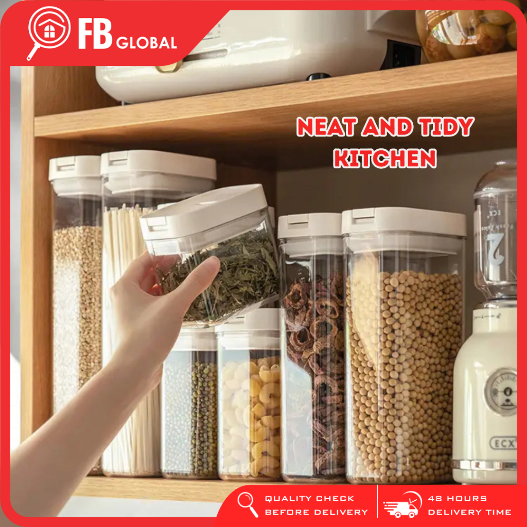 Airtight Food Container Kitchen Food Storage Organization Bekas Garam ...