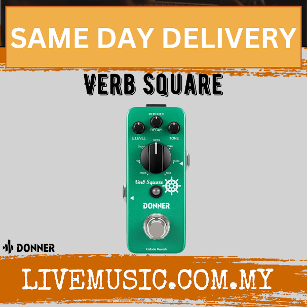Donner Verb Square Reverb Pedal Time Effect with 7 Reverb Modes