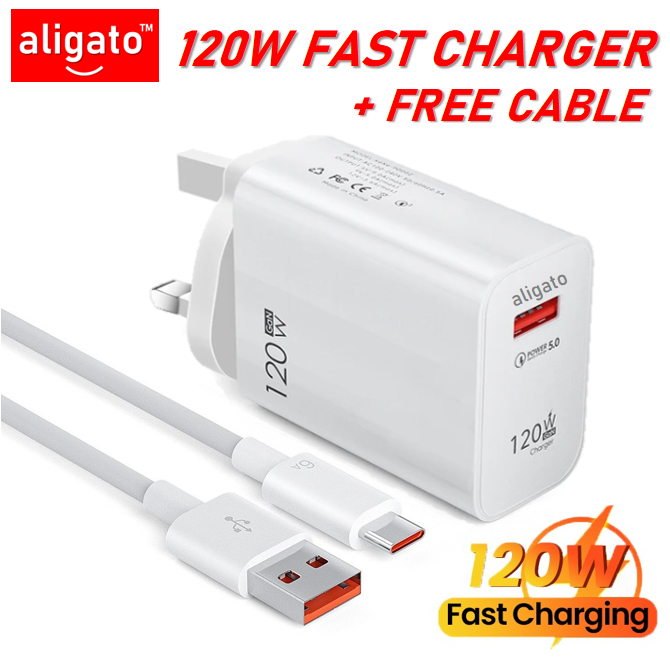 ALIGATO UK Adapter 240W Plug Wall Charging Travel Mobile Phone Charger ...