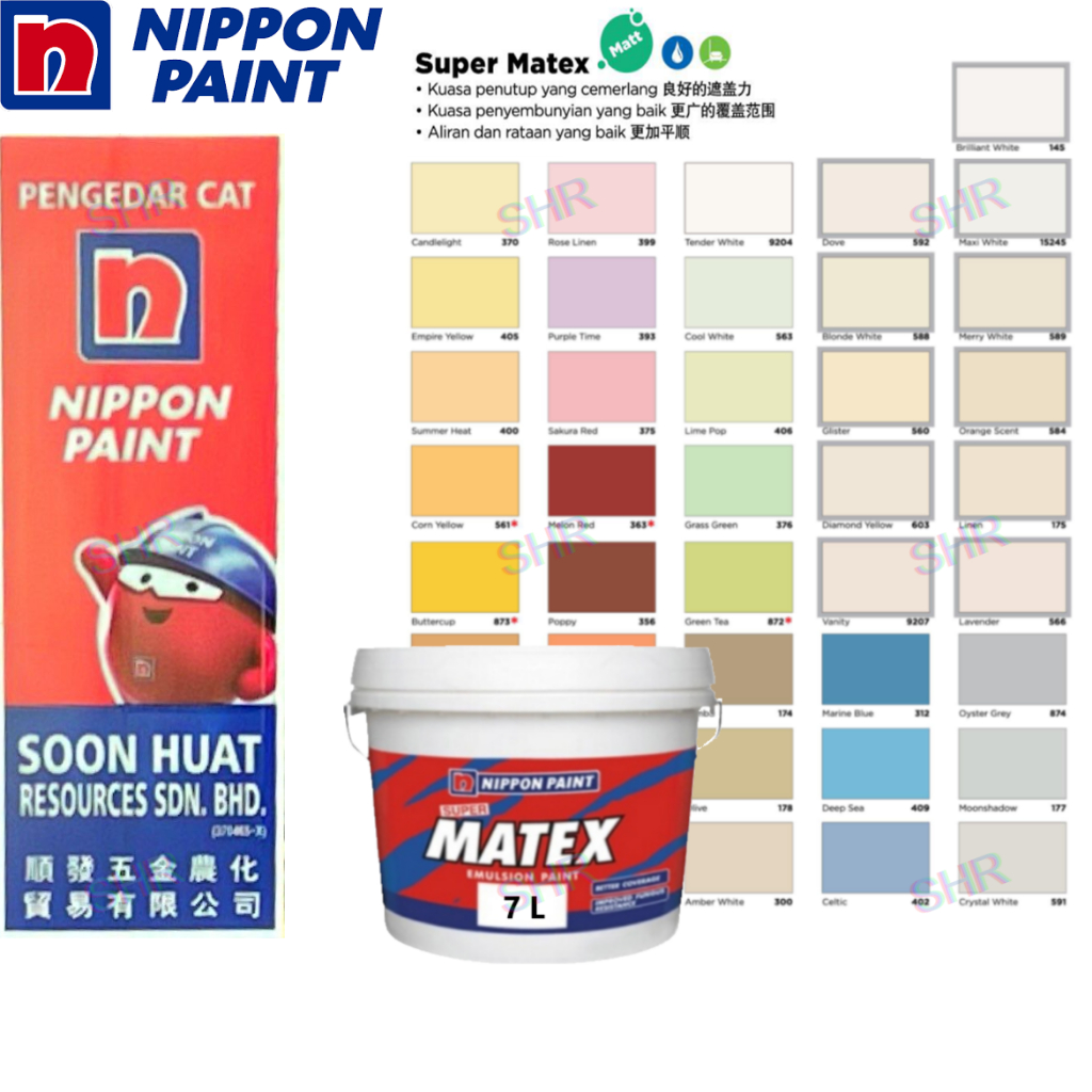 NIPPON PAINT 7 Liter Super Matex Interior Paint/ Cat Dinding Ekonomi ...