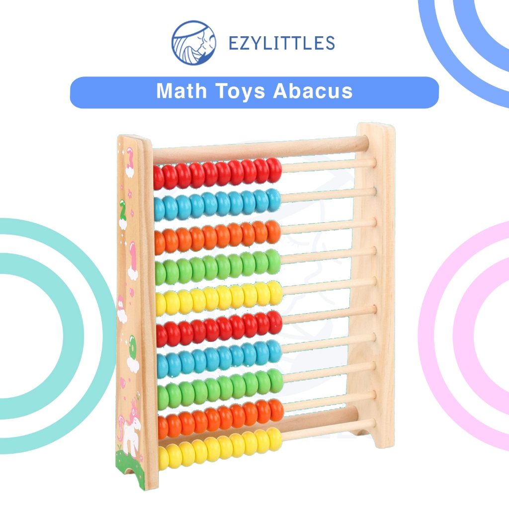 EZYLITTLES Wooden Math Toys Abacus Counting Beads Number Learning ...