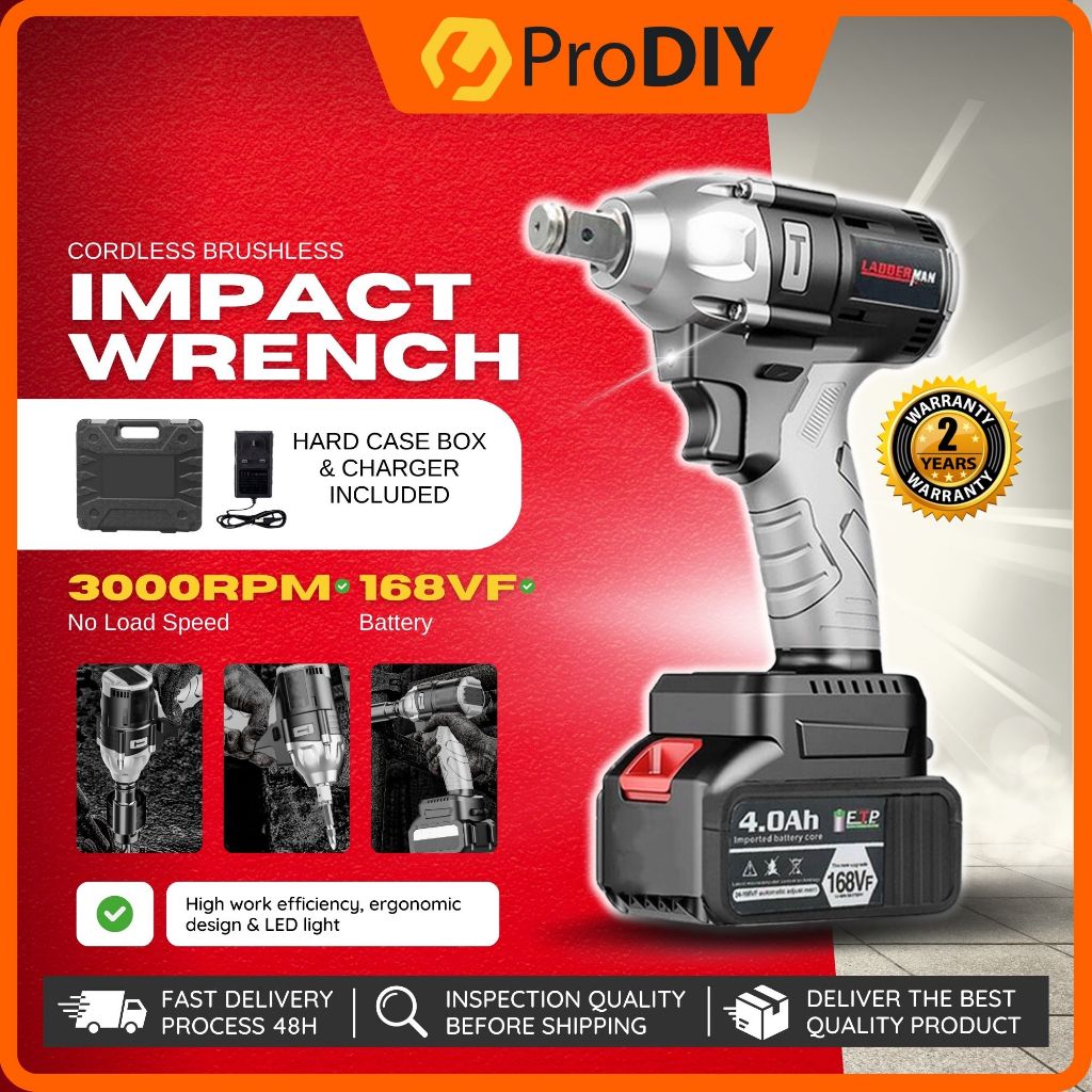 LDM 1305 1LI Cordless Impact Wrench 3000RPM 4.0Ah battery charger