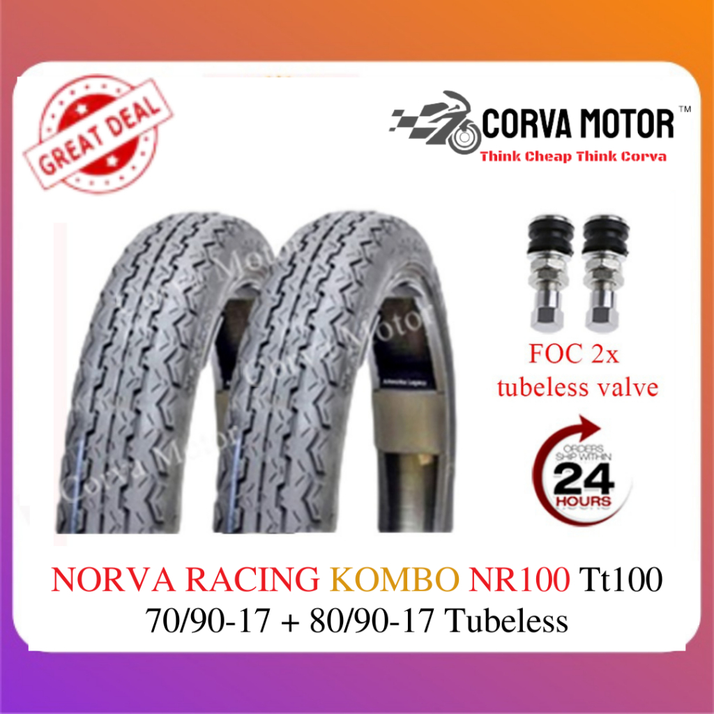 Corva Motor Norva Racing Tubeless Tyre NR238, NR100, NR900 Bunga ...