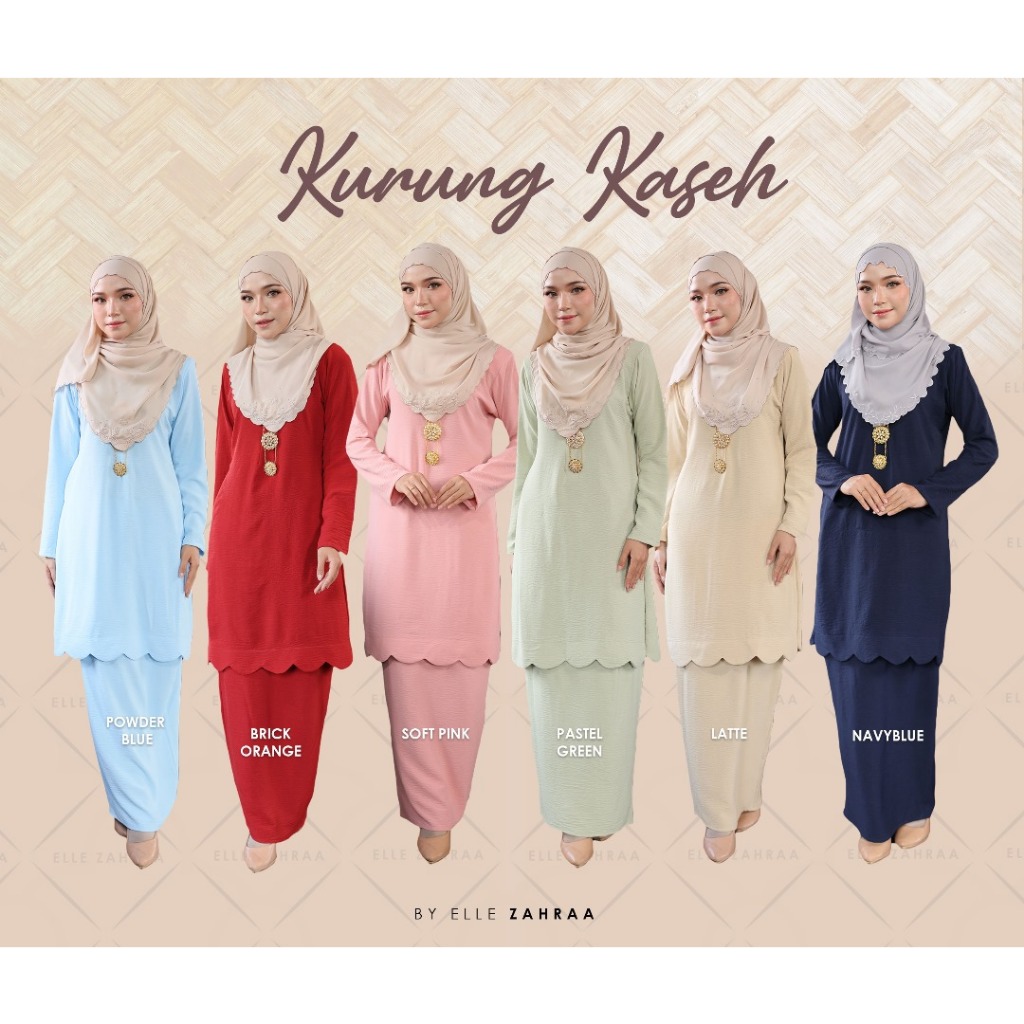 ELLE ZAHRAA | NEW IRONLESS KURUNG KASEH SCALLOPS | NURSING & WUDHU ...