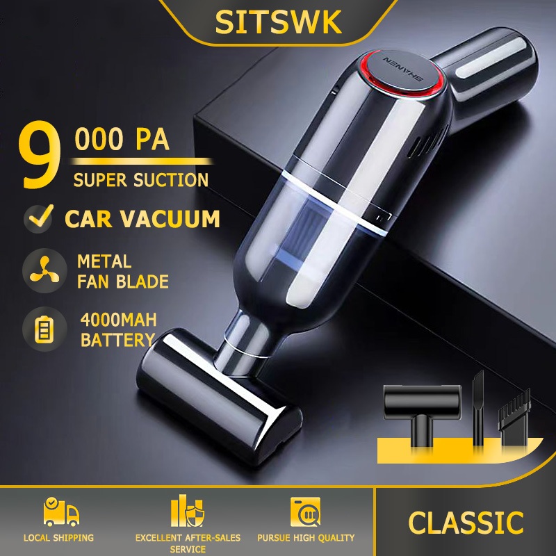 Sitswk 9000pa Car Vacuum Portable Vacuum Cleaner Rechargeable Wireless