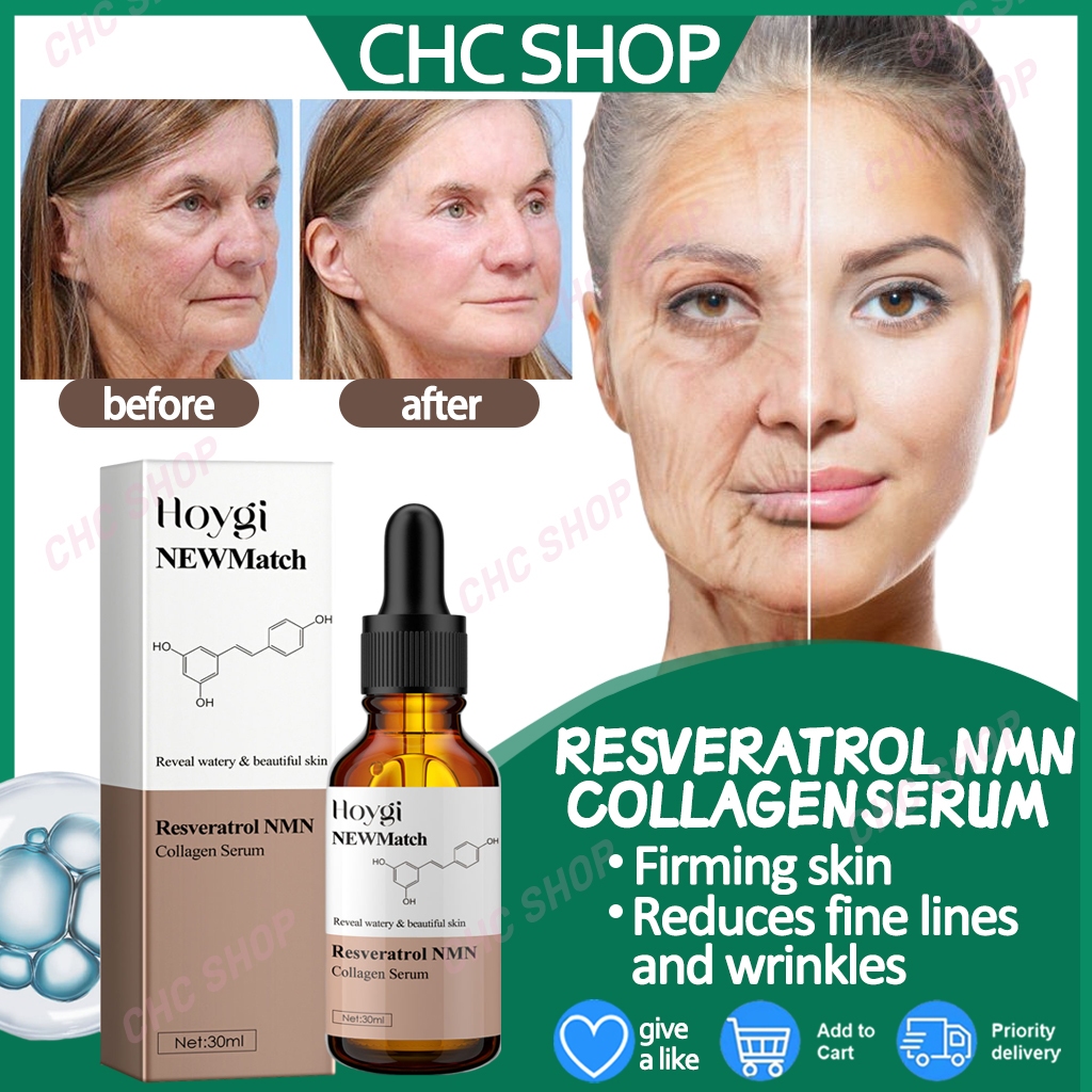 Resveratrol NMN Collagen Serum Anti Aging Wrinkle Elasticity Dryness Fine Line Aging Anti
