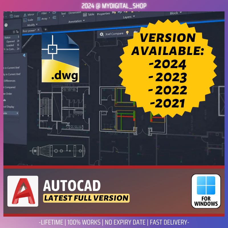 [Windows] AutoCAD 2024/2023/2022/2021 Full Version Lifetime 100