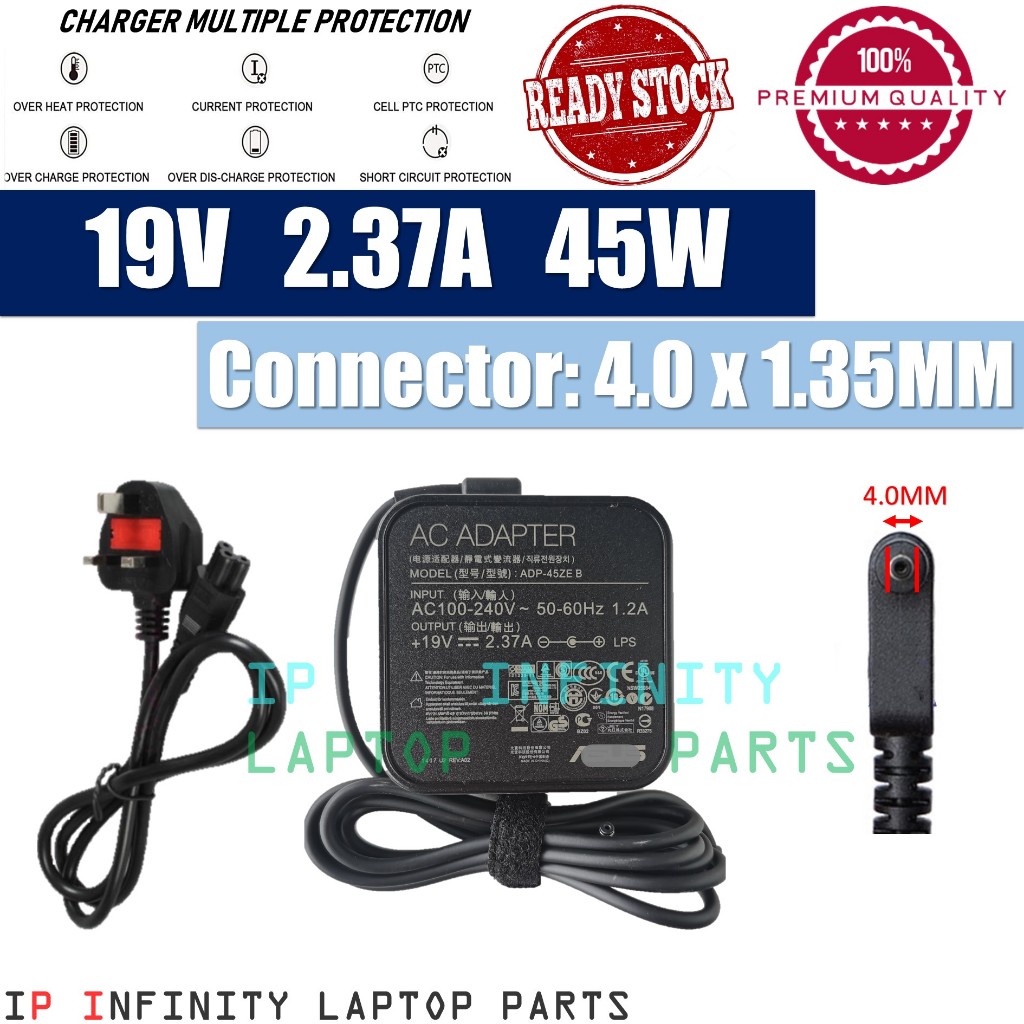 Asus 19V 2.37A 45W Charger For A516J A507M A580U X540U X441U A409F