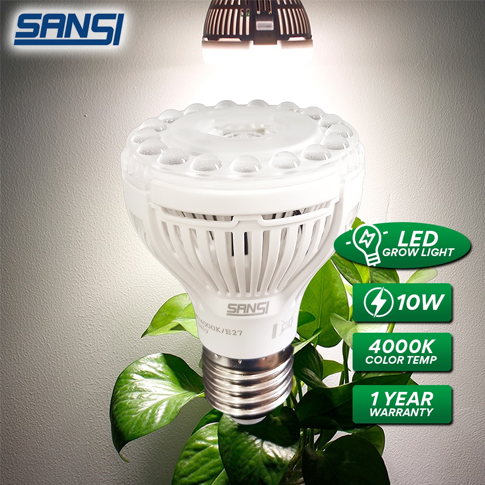 SANSI 10W/15W/24W/36W LED Grow Light Bulb 4000K Full Spectrum E27