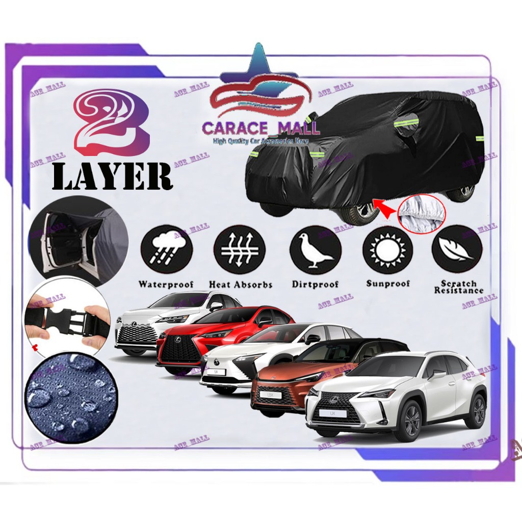 Lexus UX LBX NX RX RZ 190T Black Car Cover zipper Design Black Jet ...