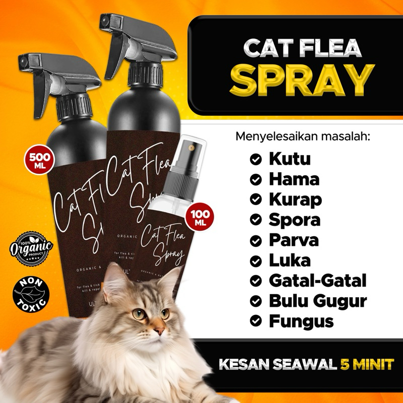 Cat Flea Spray ‼️ Ubat Kutu Kucing / Spray Kutu Kucing / Ubat Kurap