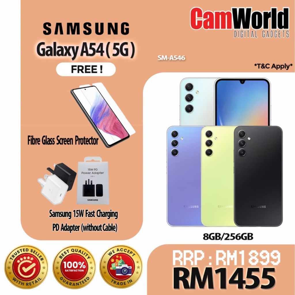 Samsung Galaxy A54 5G ( SM-A546 ) ( 8GB + 256GB ) With 15W Package ...